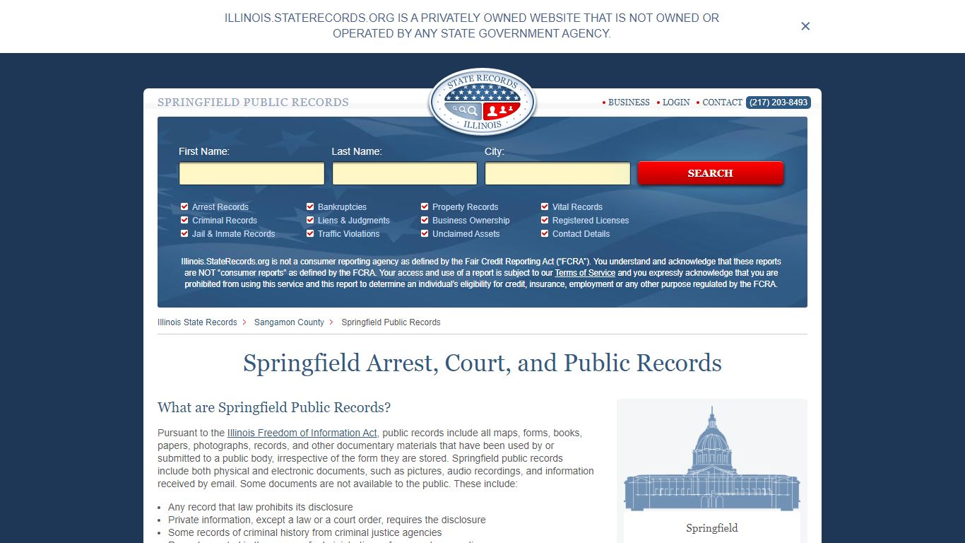 Springfield Arrest and Public Records | Illinois ...